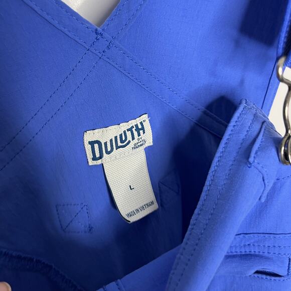 Duluth Trading Co. Women's Heirloom Gardening Short Overalls Large Bright Indigo - Picture 6 of 8